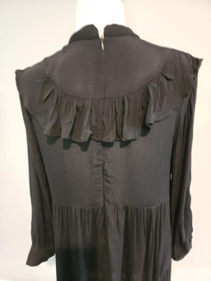 Zara Black Long Sleeve Ruffle Dress  Size Small - Picture 8 of 9